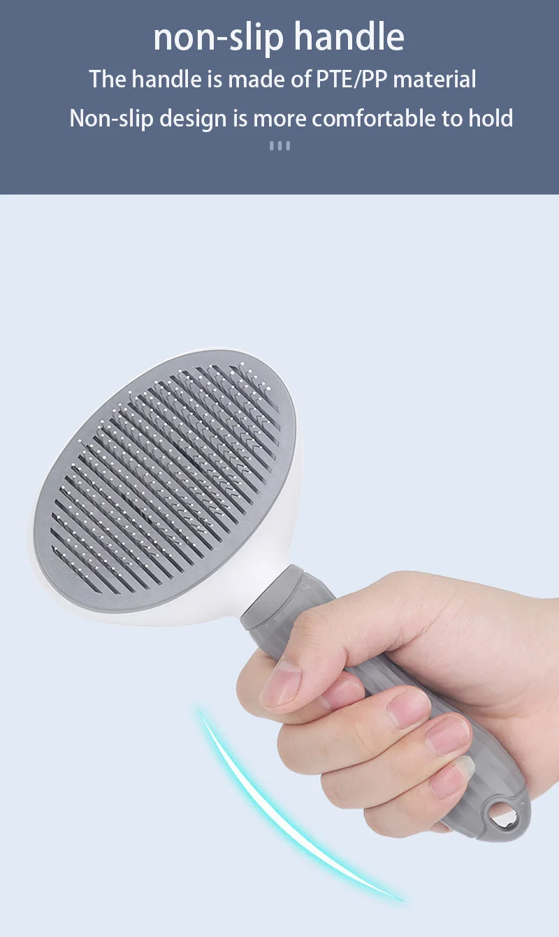 Pet Hair Brush & Stainless Steel Comb – Dog & Cat Grooming Tool