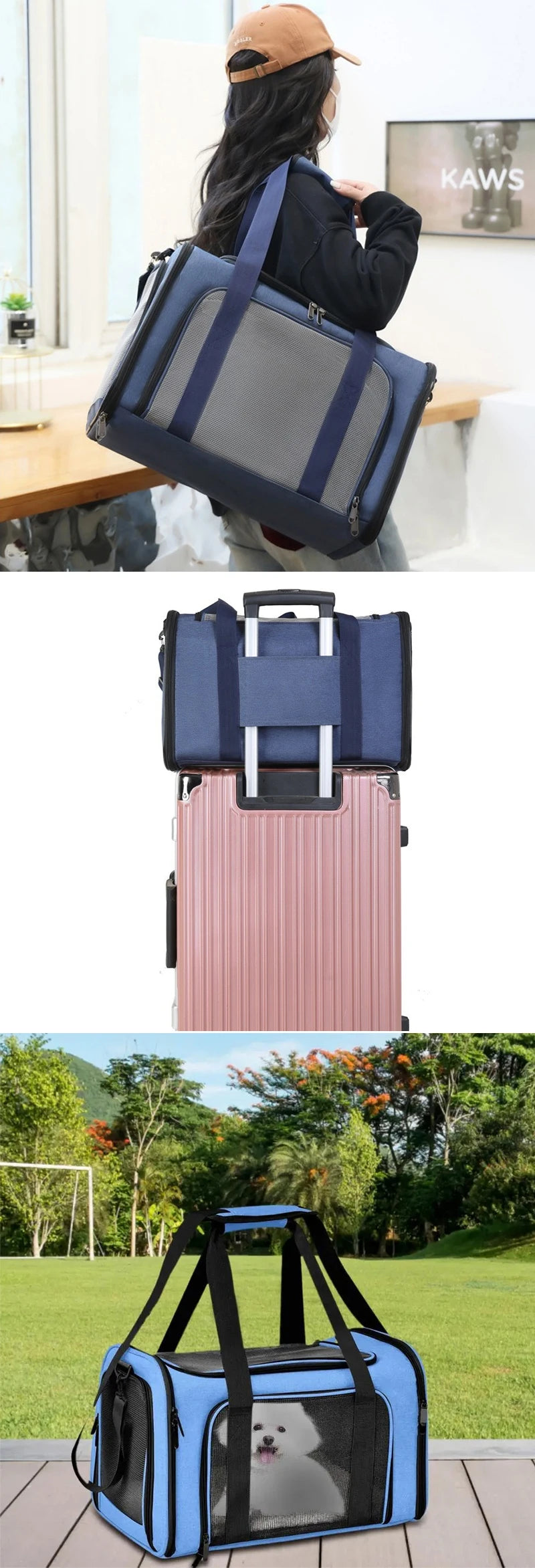 Foldable Breathable Pet Carrier Backpack – Dog & Cat Travel Bag