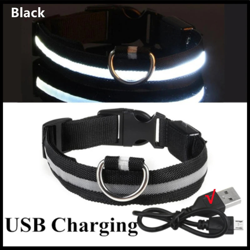Keep Your Pet Safe at Night – 3-Mode USB LED Glow Collar for Dogs & Cats