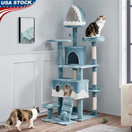 Ocean-Themed Cat Tree Tower – 72.5
