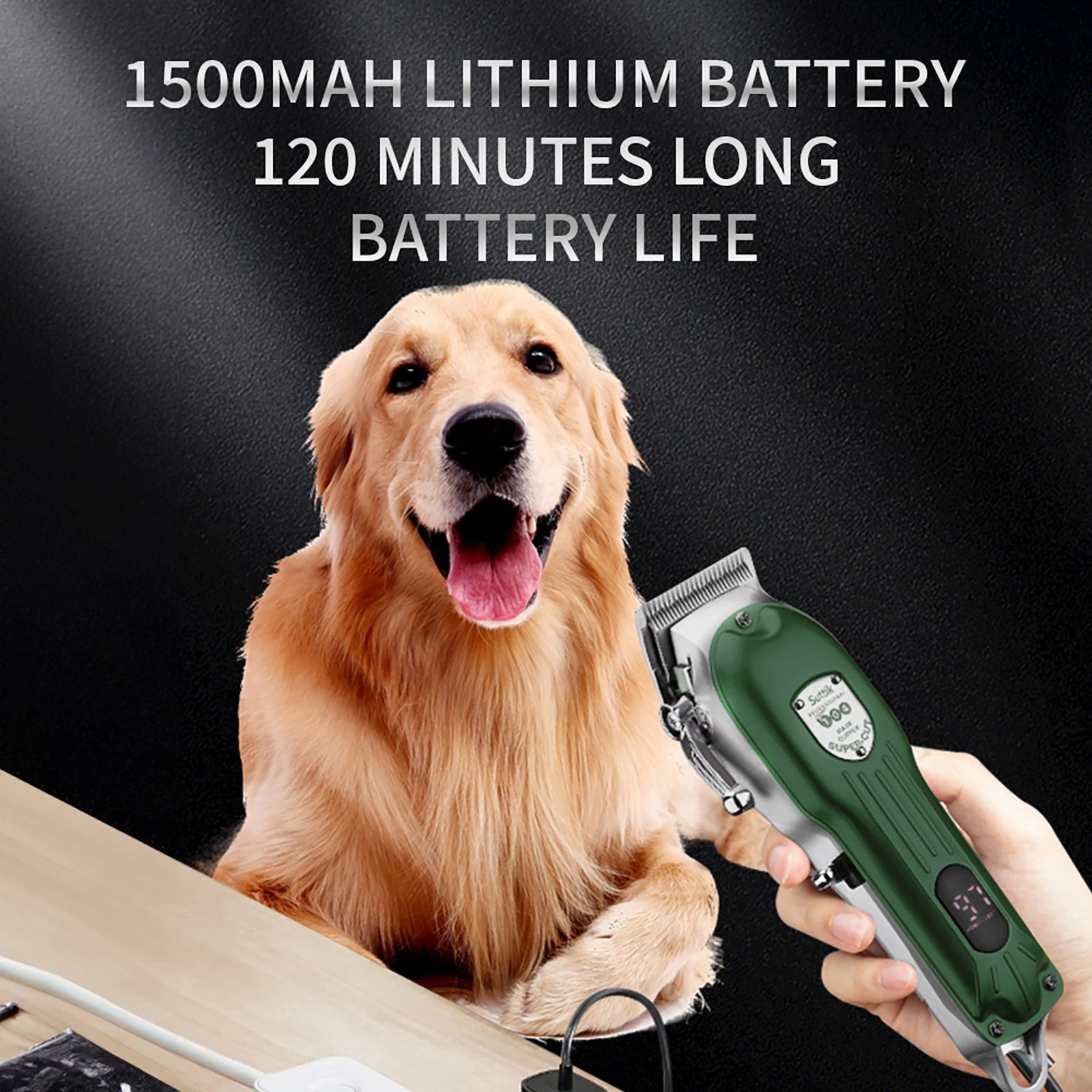 Professional Dog Hair Clipper – Rechargeable Pet Grooming Trimmer