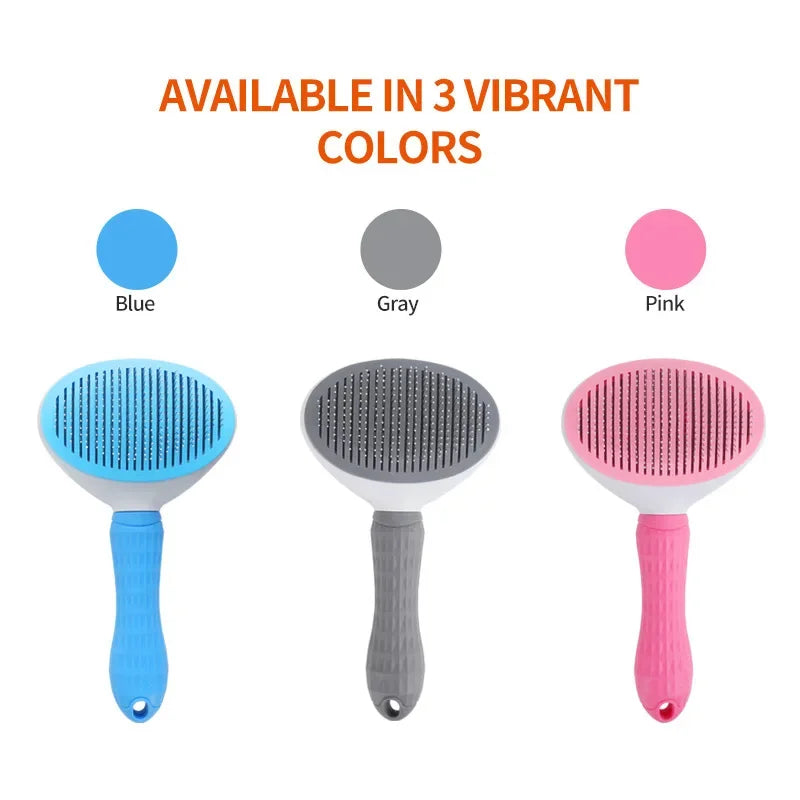 Pet Hair Brush & Stainless Steel Comb – Dog & Cat Grooming Tool