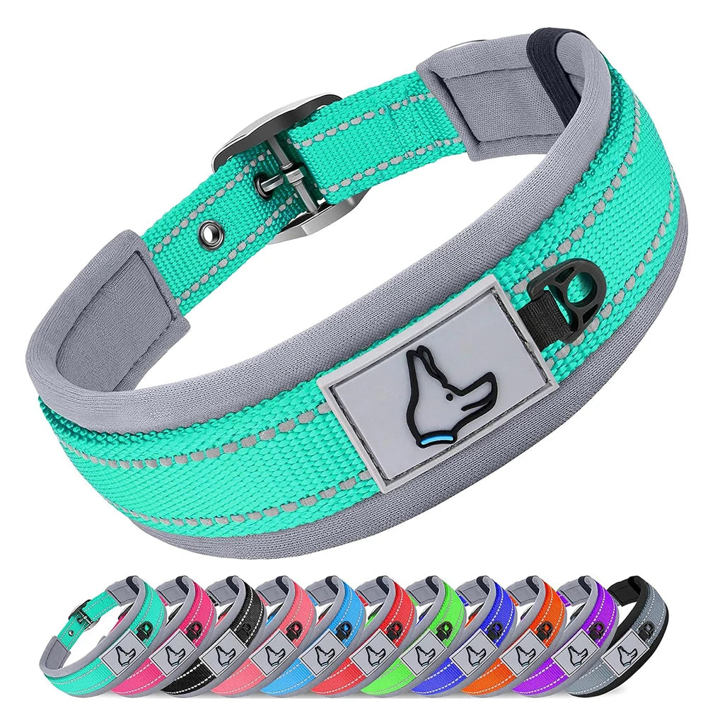 Padded Reflective Dog Collar – Heavy Duty Adjustable