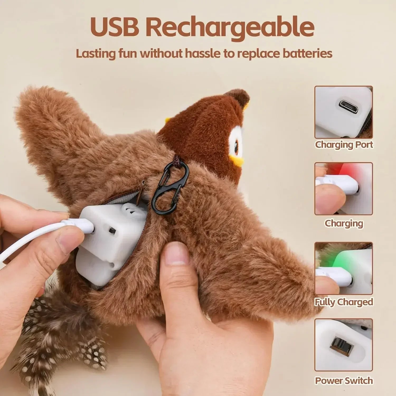 Catnip Electric Interactive Bird Toy