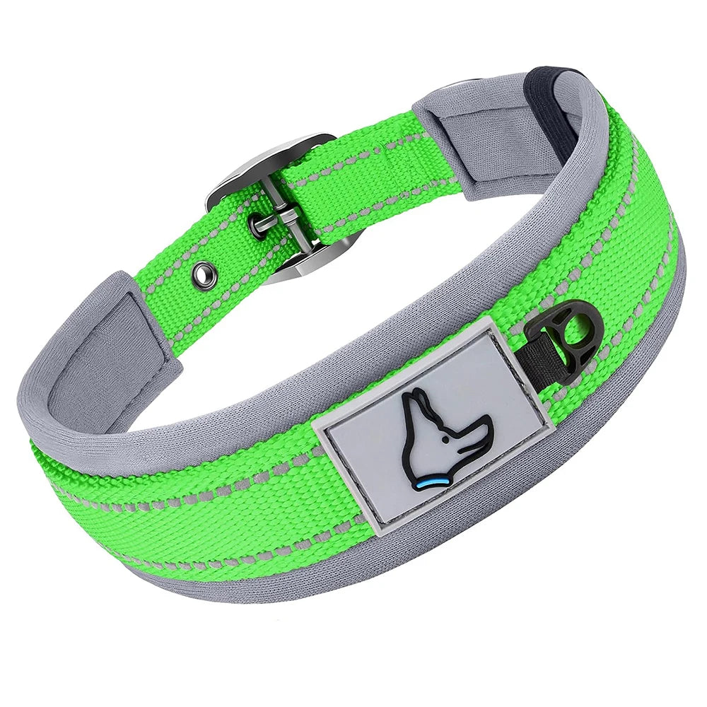 Padded Reflective Dog Collar – Heavy Duty Adjustable