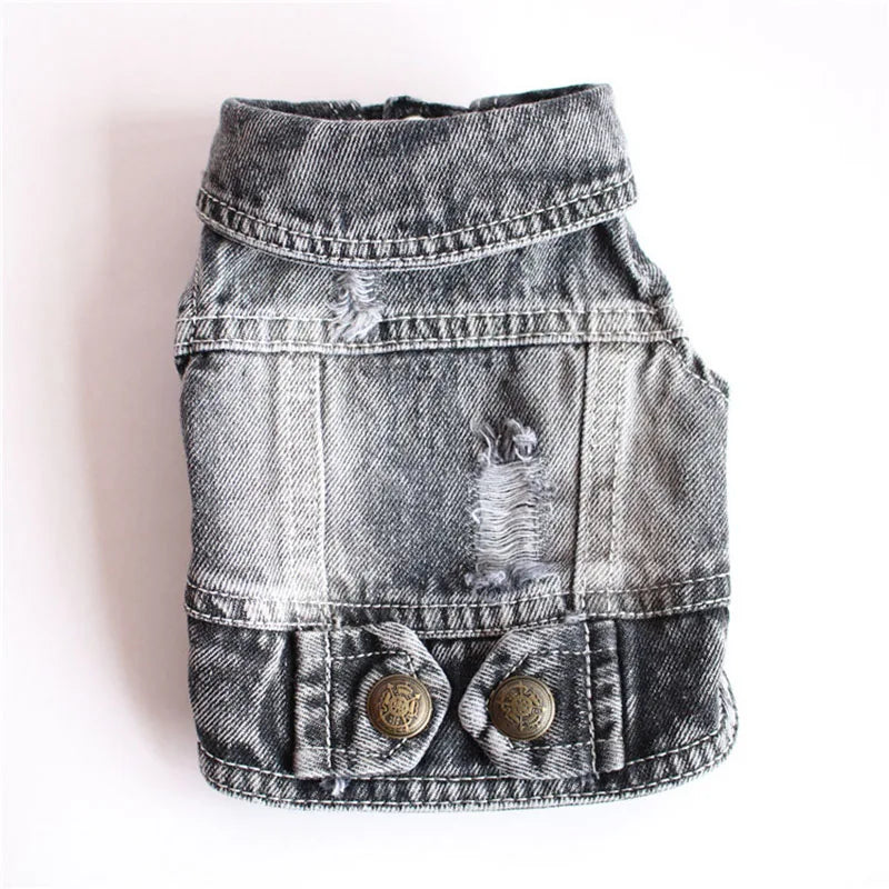 Thin Denim Dog Jacket – Fashionable Coat for Small & Medium Dogs