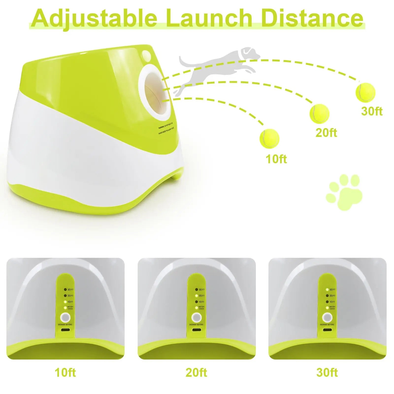 Automatic Dog Ball Launcher – Interactive Fetch Machine with 3 Tennis Balls, Adjustable Distance for Indoor & Outdoor Fun