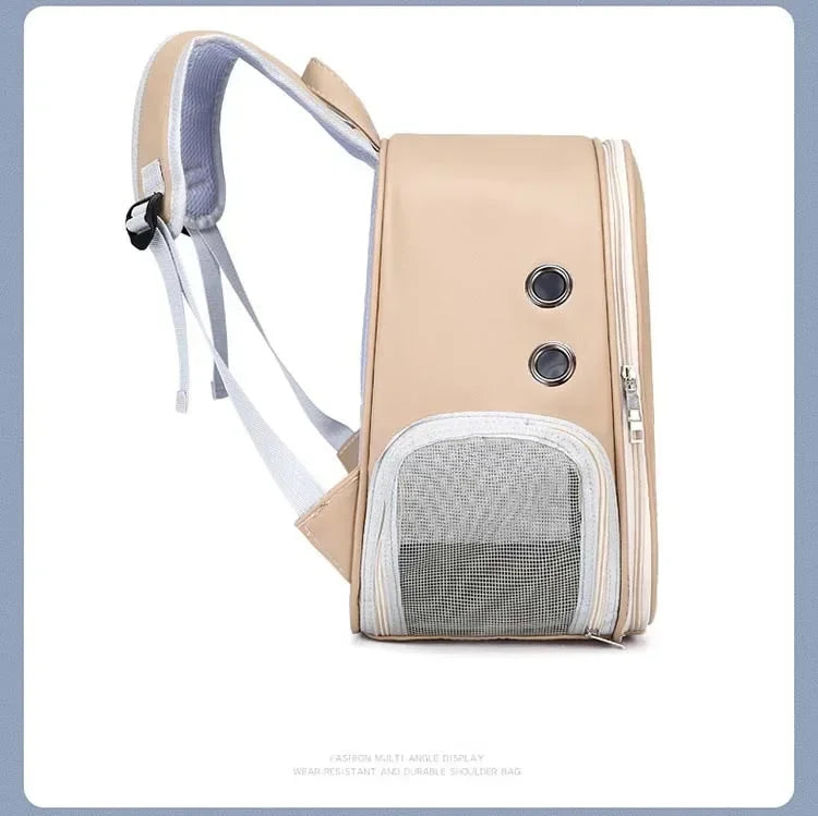 PU Transparent Pet Carrier Backpack – Cat & Small Dog Travel Bag