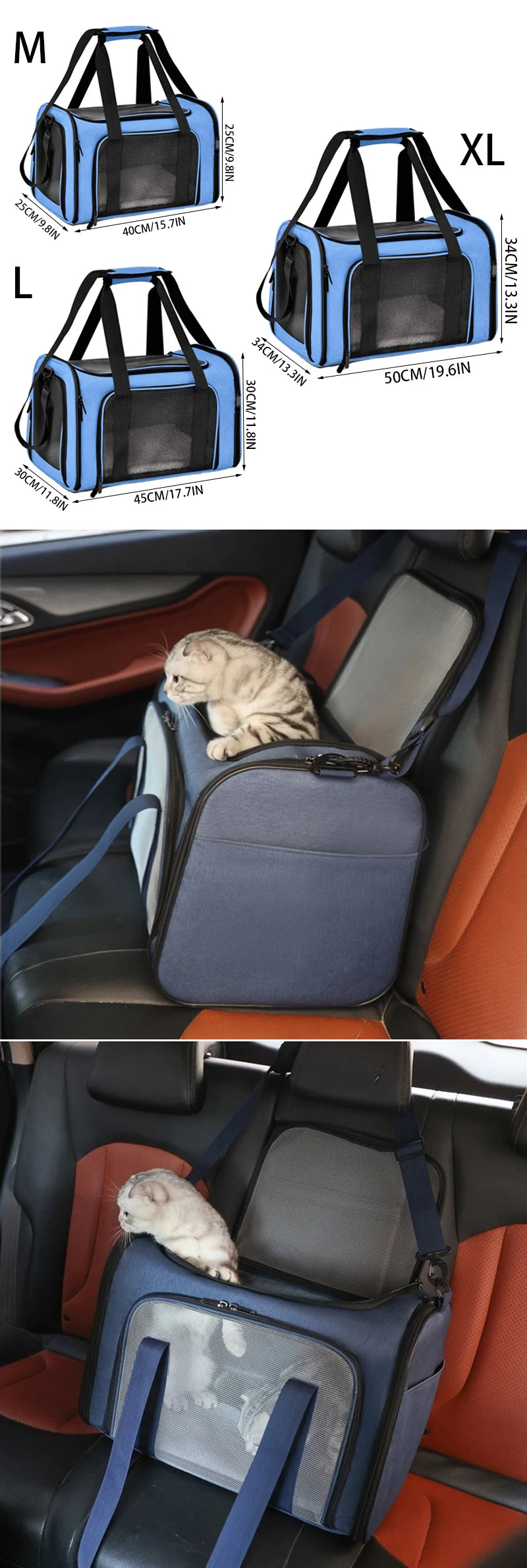 Foldable Breathable Pet Carrier Backpack – Dog & Cat Travel Bag