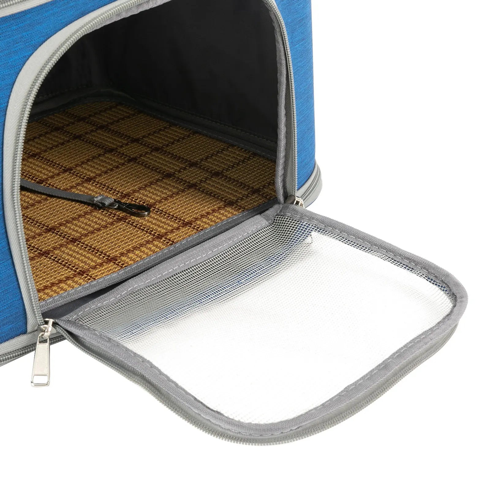 Blue Collapsible Pet Carrier – Waterproof Oxford Travel Bag