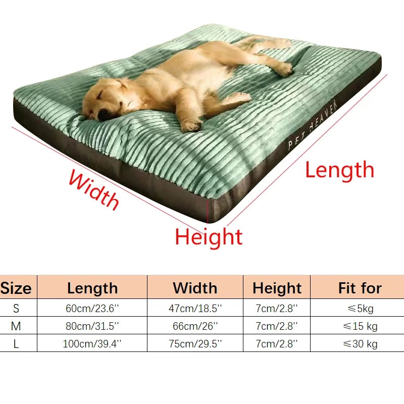 Winter Warm Corduroy Dog Bed – Soft Washable Sleeping Mat
