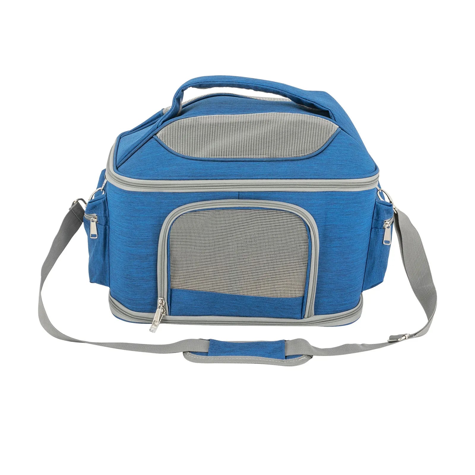 Blue Collapsible Pet Carrier – Waterproof Oxford Travel Bag
