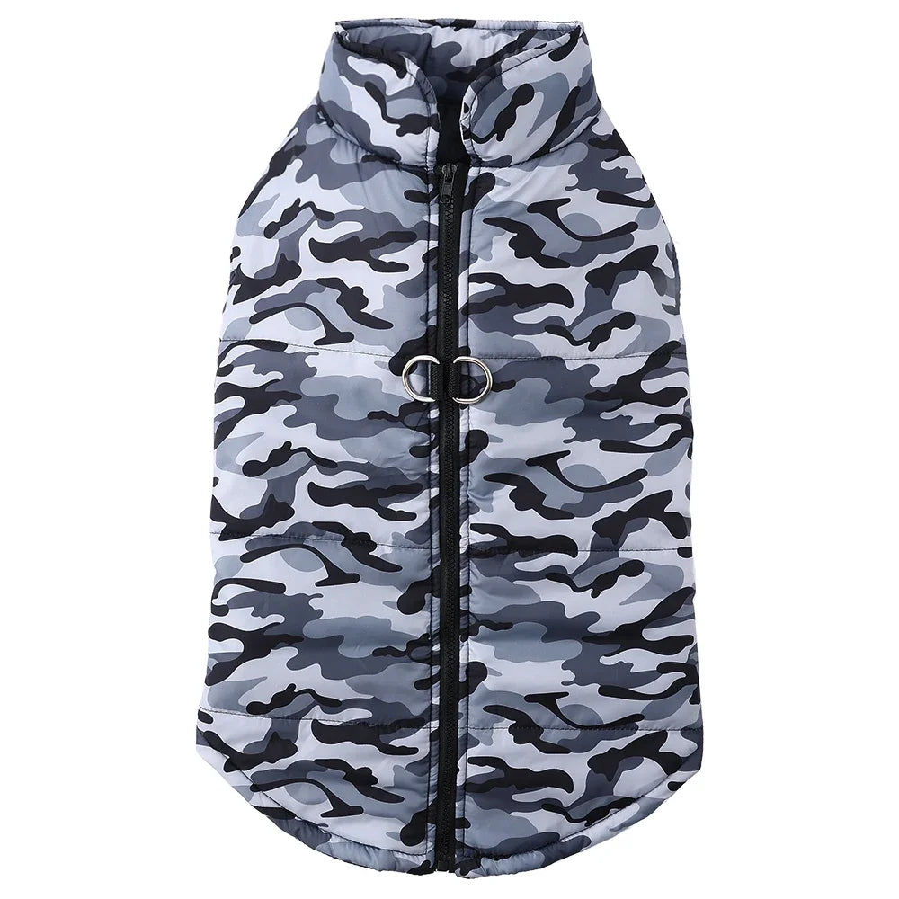 Windproof Camouflage Pet Jacket – Warm Winter Coat for Dogs & Cats