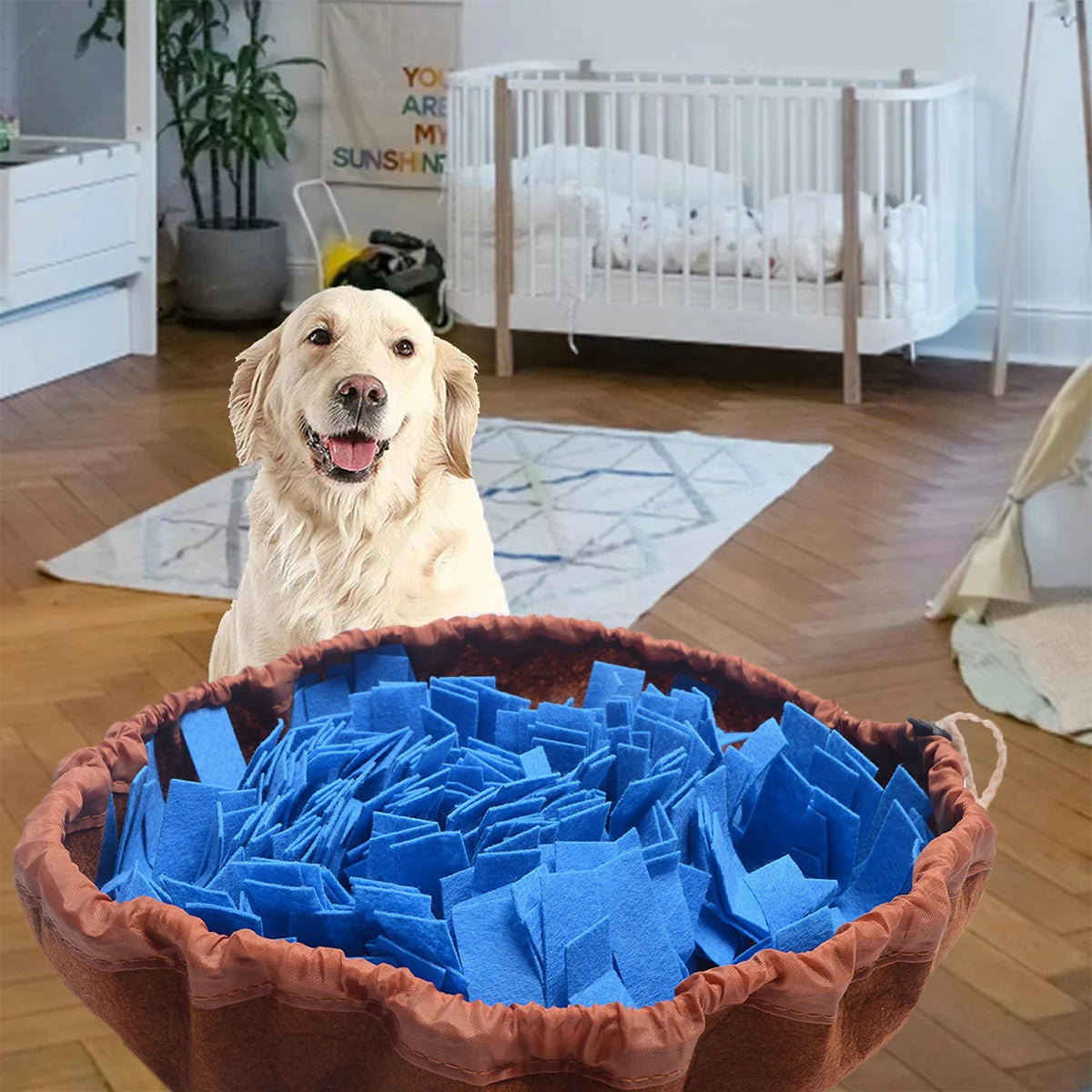 Foldable Dog Snuffle Mat – Washable Felt Slow Feeder & Training Toy for Pets