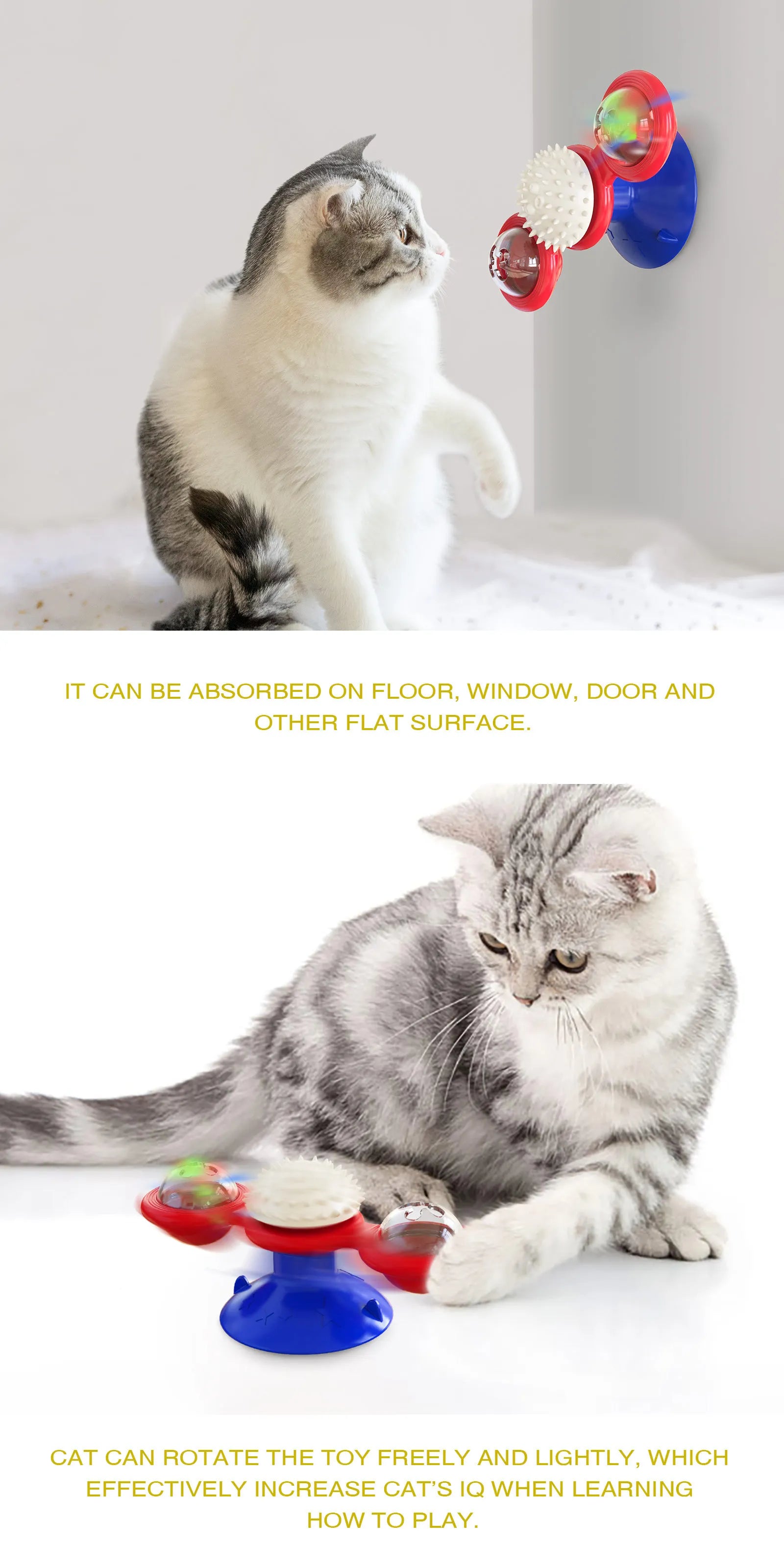 Interactive Windmill Cat Toy – Puzzle Turntable for Kittens