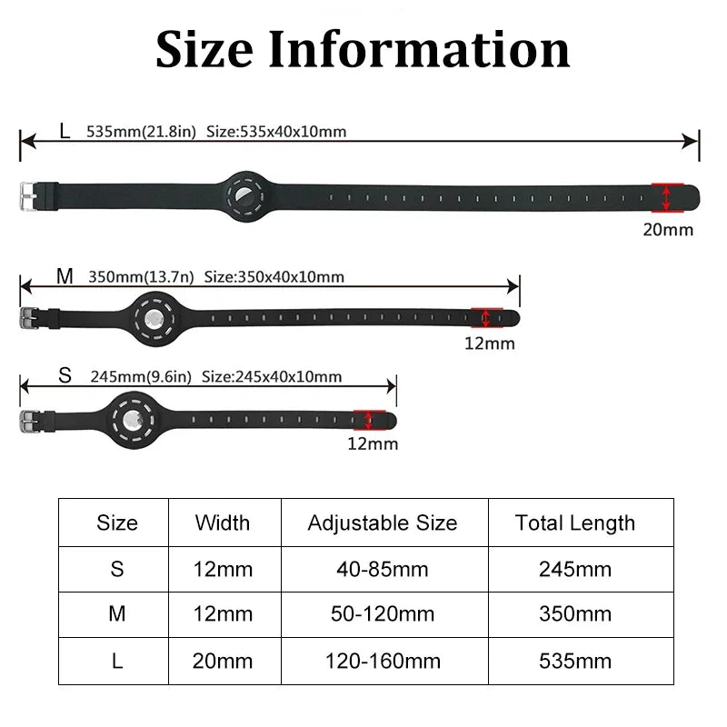 Silicone Anti-Lost Pet Collar – Adjustable for Apple AirTag