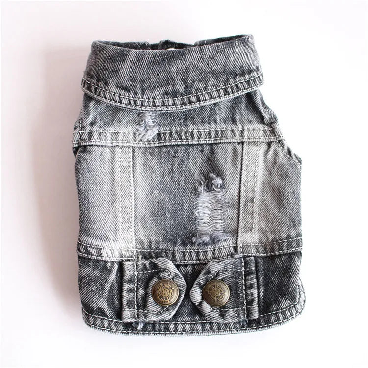 Thin Denim Dog Jacket – Fashionable Coat for Small & Medium Dogs