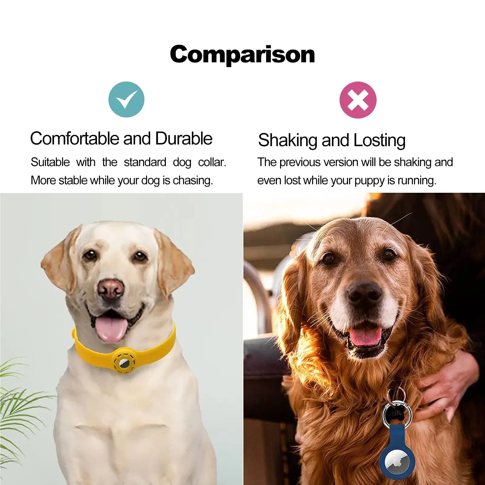 Silicone Anti-Lost Pet Collar – Adjustable for Apple AirTag