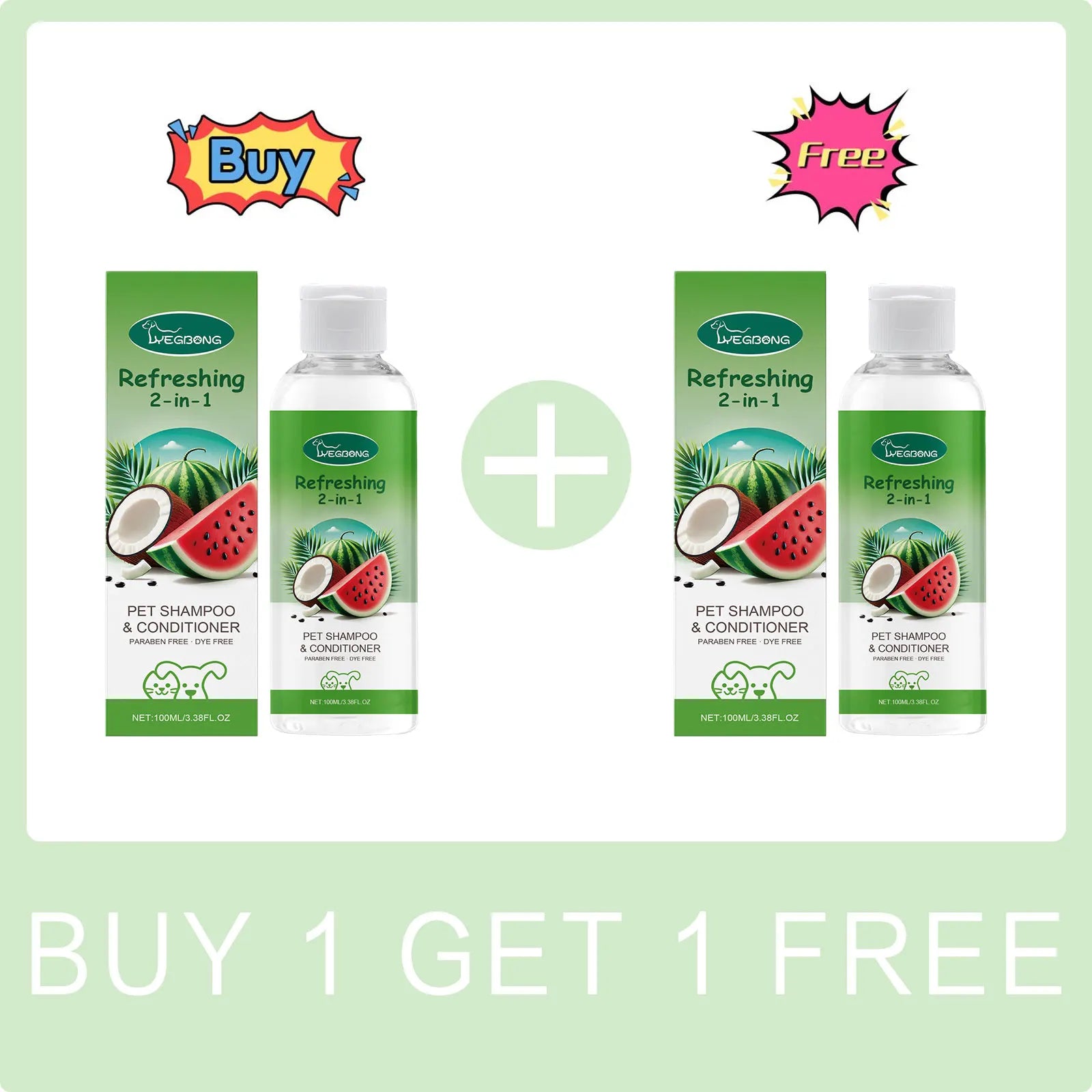 YEGBONG 2-in-1 Pet Shampoo & Conditioner – Itch Relief, Moisturizing, Odor Removal