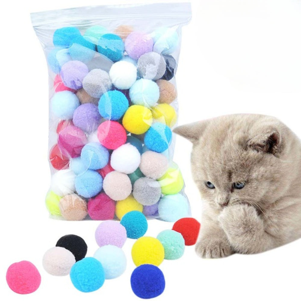 Delysia King 70pcs Plush Cat Toy Balls