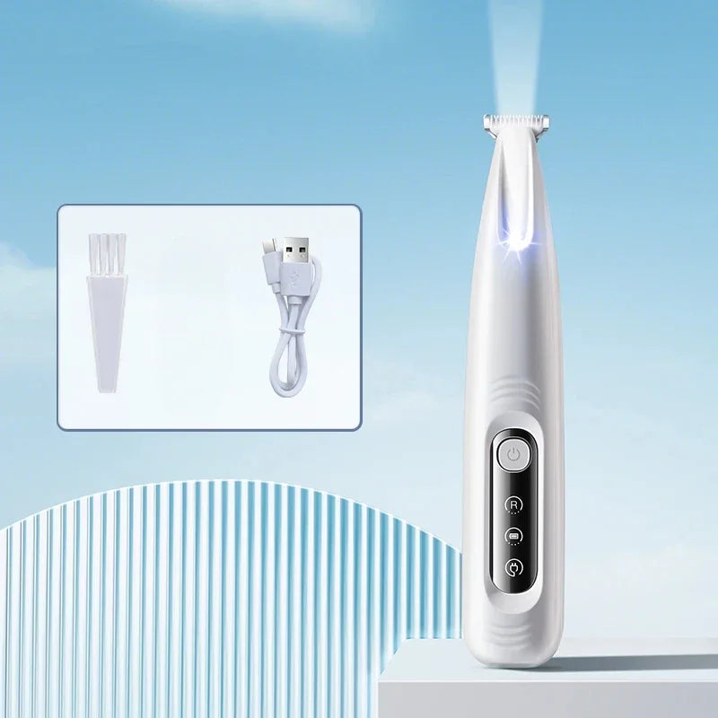 Type-C Dog Paw Trimmer with LED Light – Waterproof Pet Hair Clippers