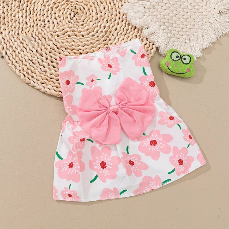 Fashion Cat & Puppy Dress with Bow – Small Dog & Cat Clothing