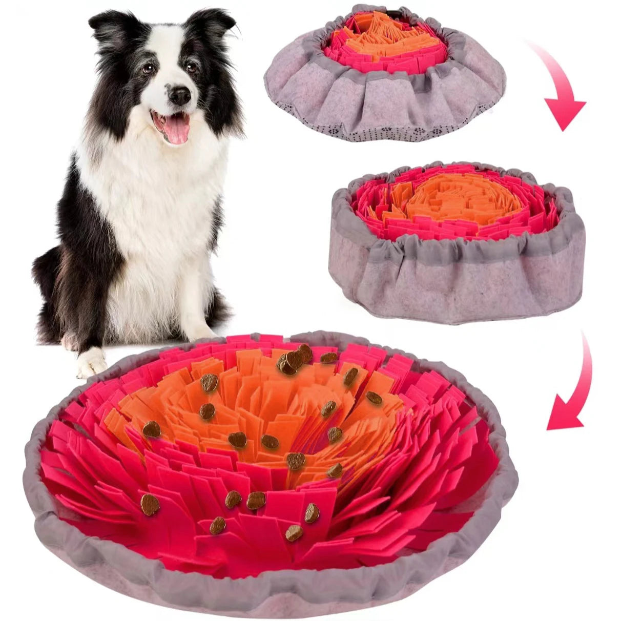 Foldable Dog Snuffle Mat – Washable Felt Slow Feeder & Training Toy for Pets