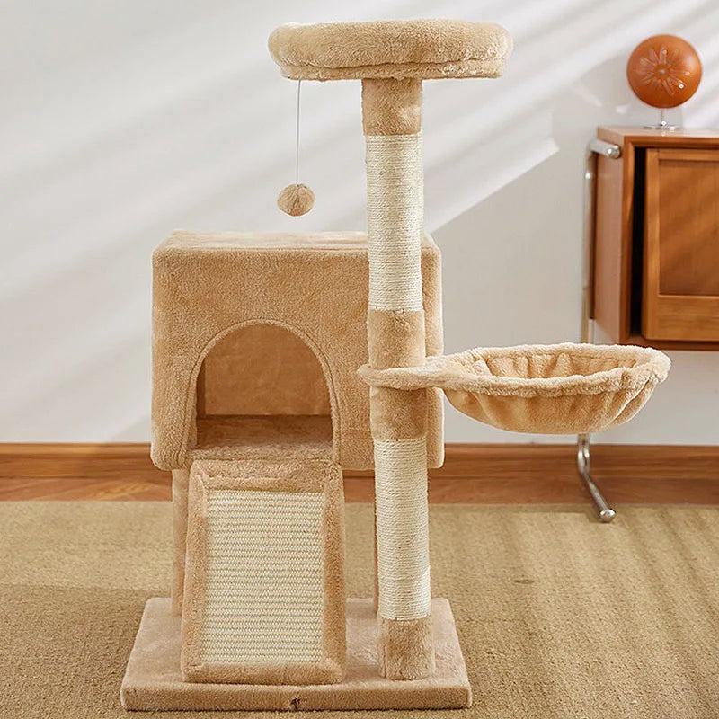 Luxury Cat Tree Tower – Multi-Level Cat Furniture with Double Condos, Hammock, Spacious Perch & Sisal Scratching Posts