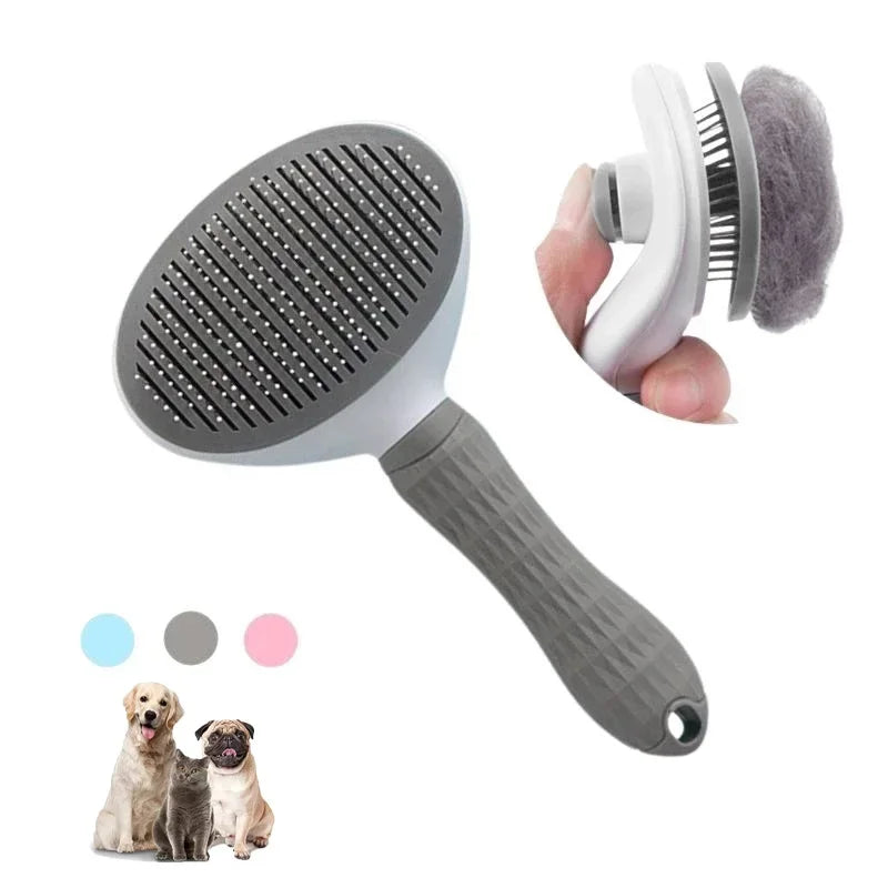 Pet Hair Brush & Stainless Steel Comb – Dog & Cat Grooming Tool