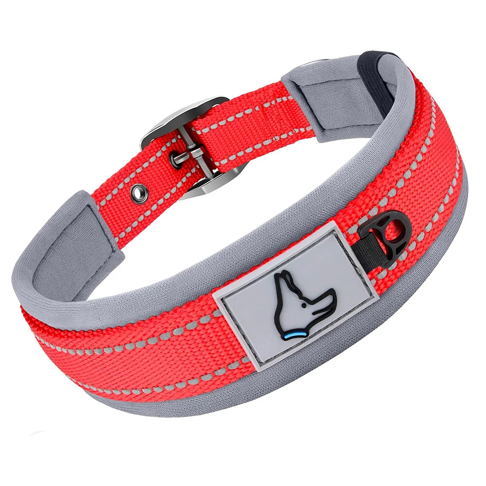 Padded Reflective Dog Collar – Heavy Duty Adjustable