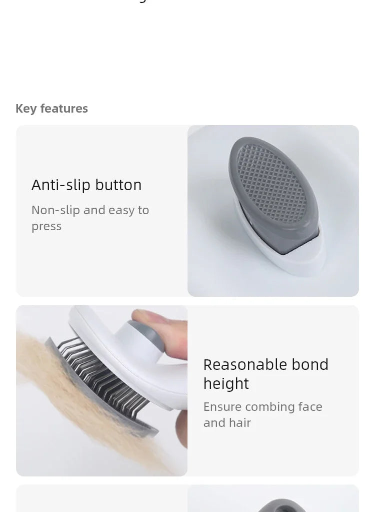Pet Hair Removal Brush – Stainless Steel Dog & Cat Grooming Comb