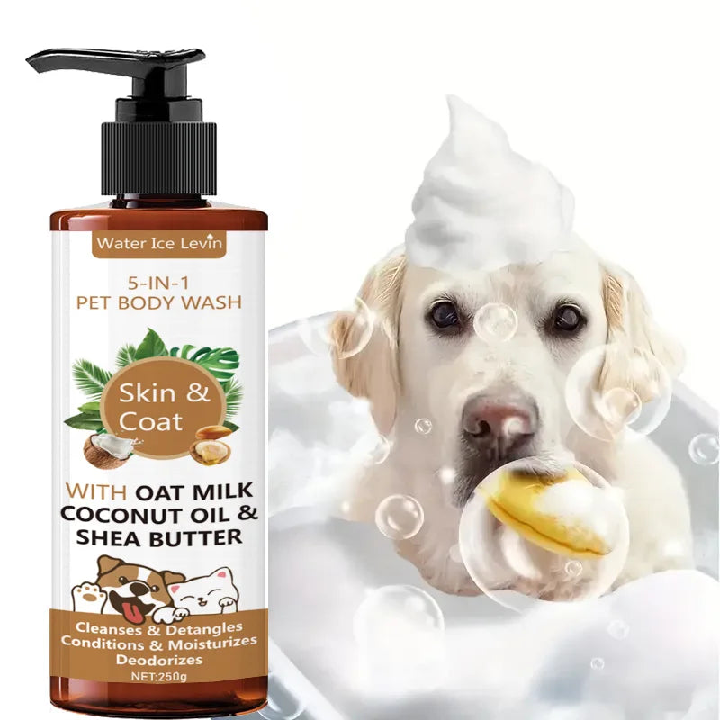 5-in-1 Coconut Pet Shampoo – Refreshing, Softening & Detangling Bath Wash (250g)