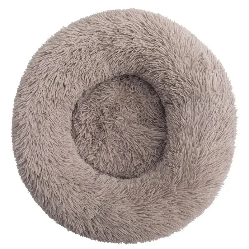 Round Plush Pet Bed for Cats & Dogs – Winter Warm Sleeping Bed