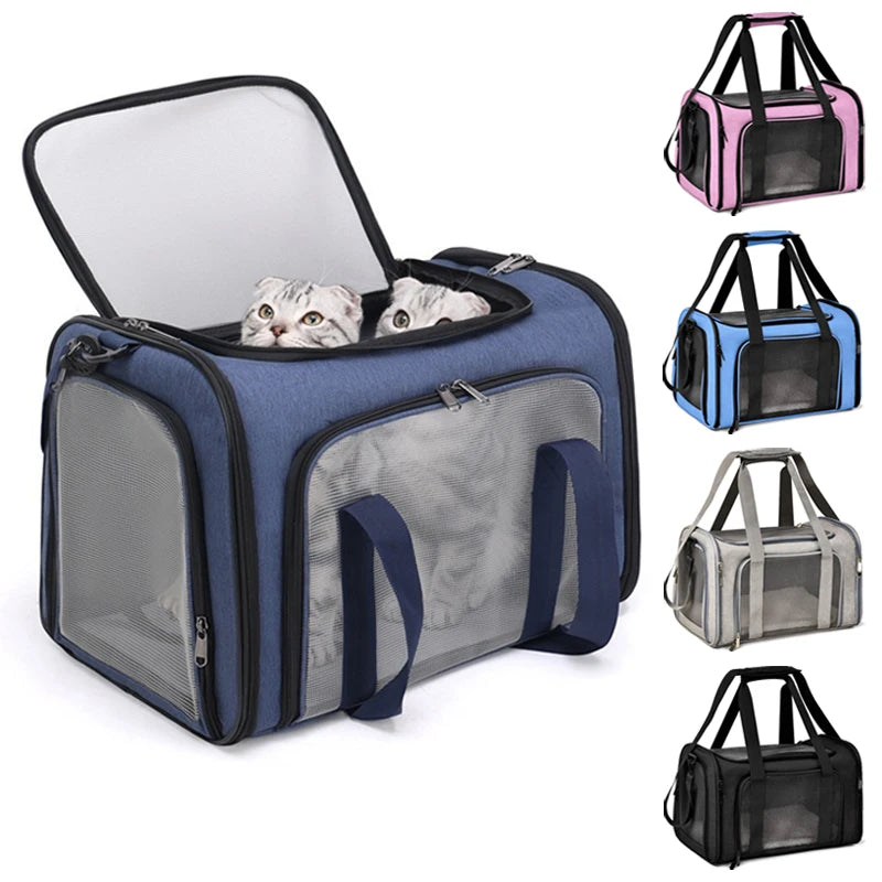 Foldable Breathable Pet Carrier Backpack – Dog & Cat Travel Bag