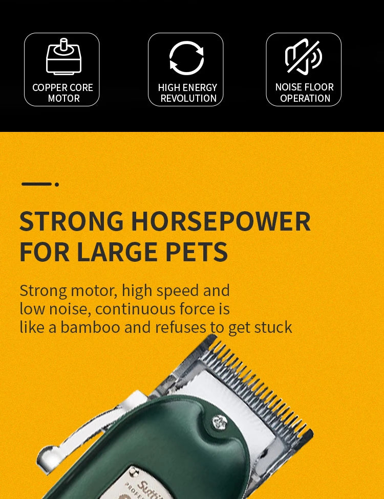 Professional Dog Hair Clipper – Rechargeable Pet Grooming Trimmer