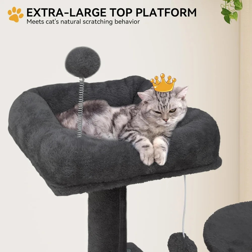 YITAHOME 75" Cat Tree Tower, Multi-Level Cat Furniture with Scratching Posts, Hammock & Perches