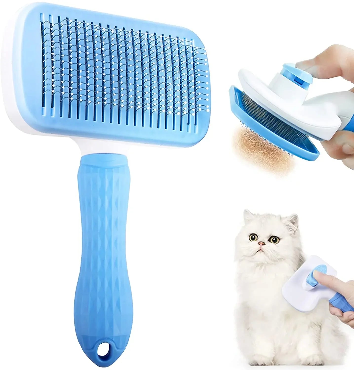 Dog & Cat Hair Remover Brush – Grooming Comb for Long Hair Pets