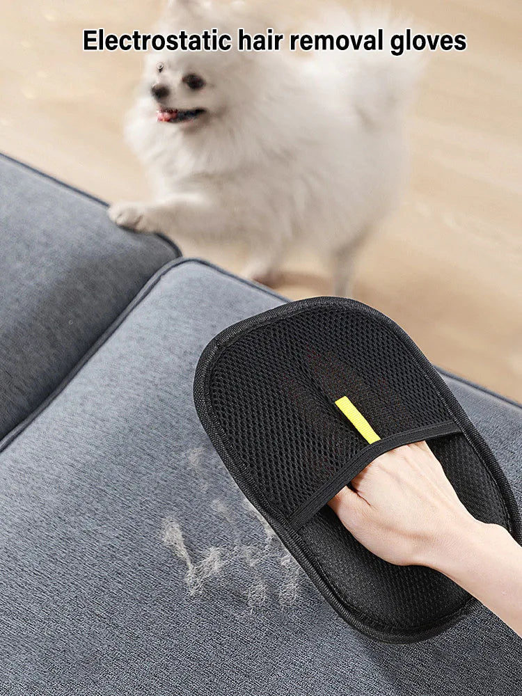 Pet Grooming Gloves – Static Hair Remover for Dogs & Cats