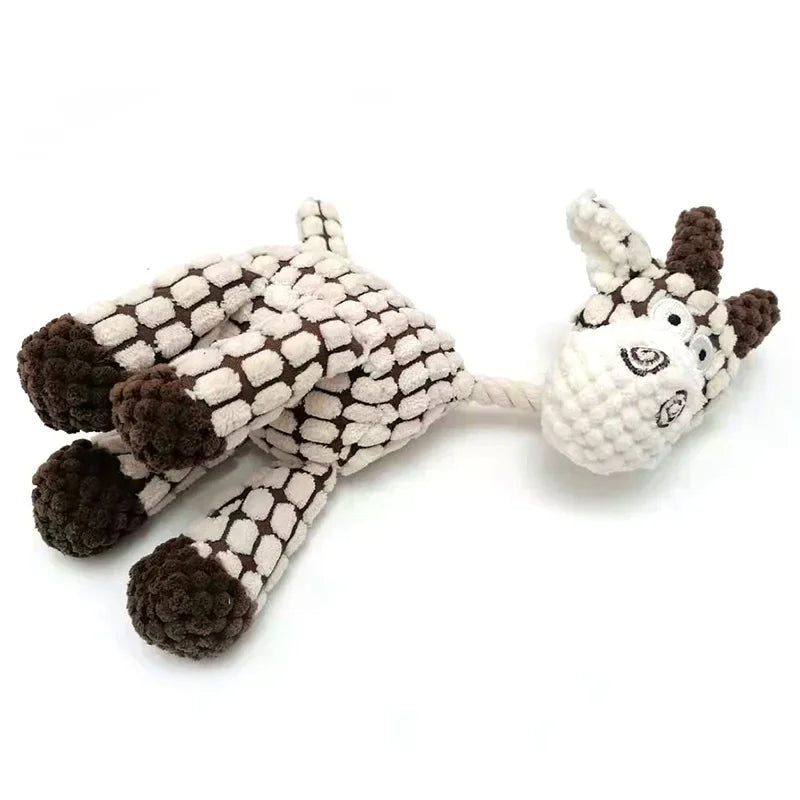 Donkey-Shaped Corduroy Squeaky Dog Toy