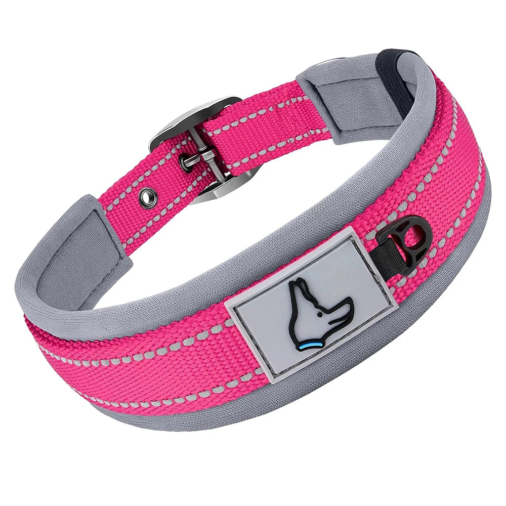 Padded Reflective Dog Collar – Heavy Duty Adjustable