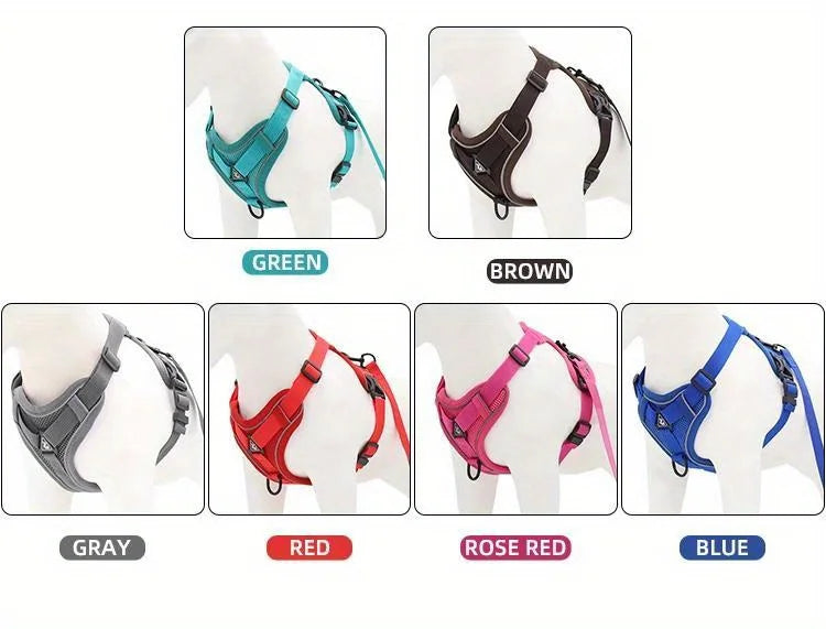 No-Pull Adjustable Dog & Cat Harness with Leash