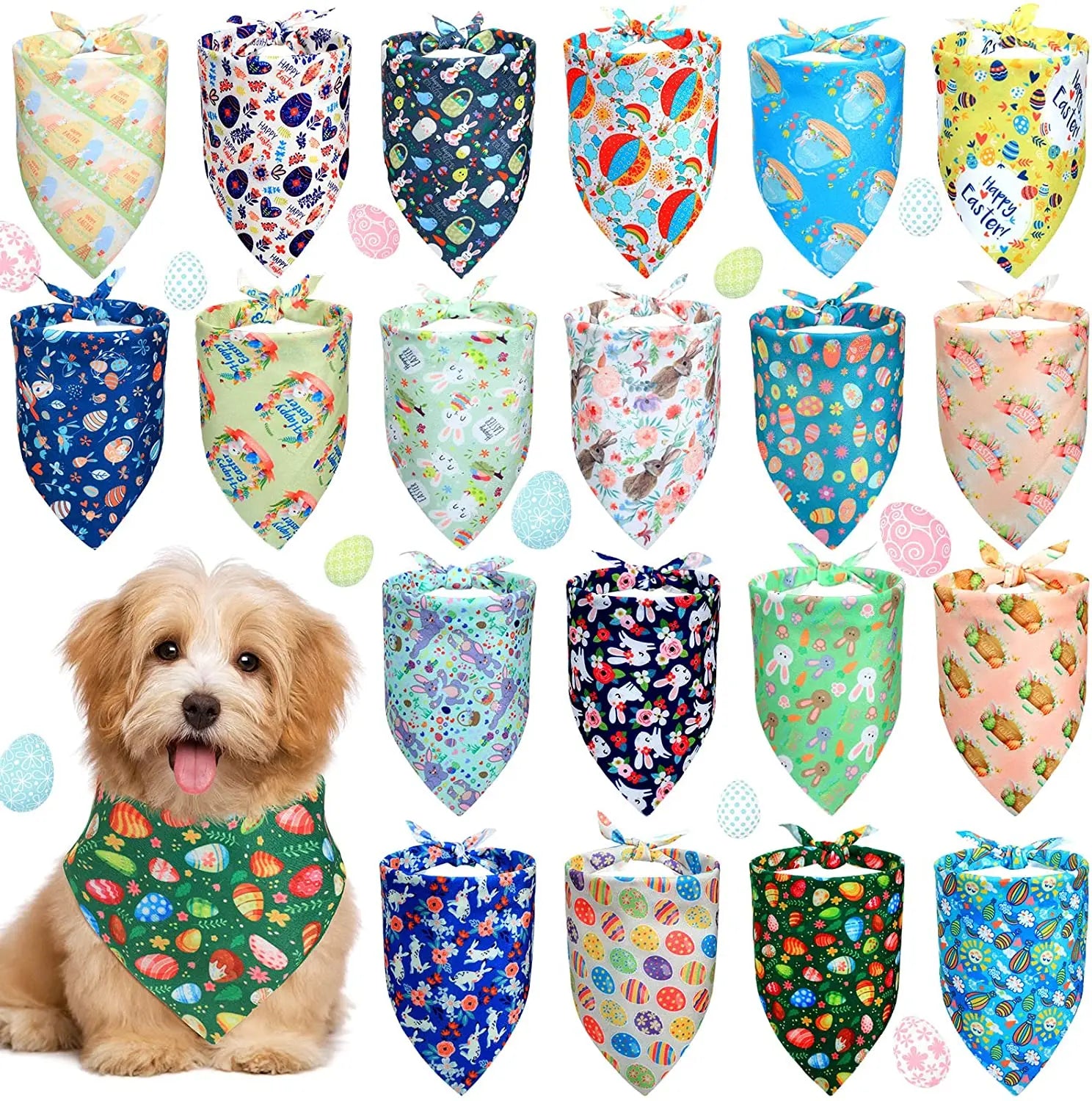 20-Pack Holiday Dog Bandanas – Christmas, Thanksgiving & Halloween Triangle Scarves