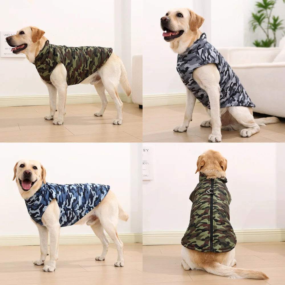 Windproof Camouflage Pet Jacket – Warm Winter Coat for Dogs & Cats