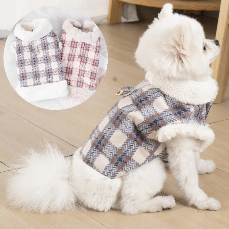 Winter Fur Collar Dog Jacket – Warm Coat for Small & Medium Pets