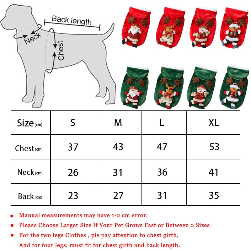 Christmas Flannel Pet Hoodie – Warm Holiday Jacket for Small & Medium Dogs & Cats