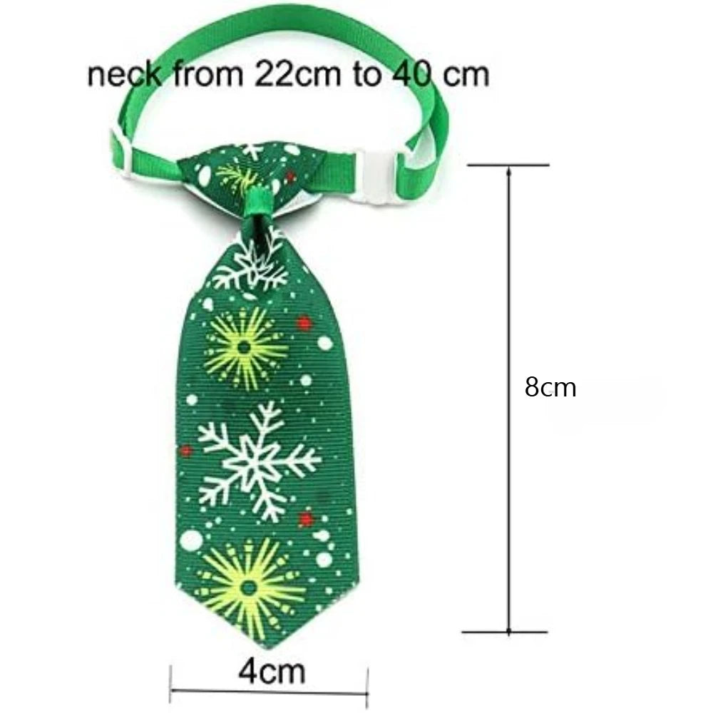 Christmas Dog & Cat Ties – Adjustable Holiday Pet Neckwear (Random Styles)