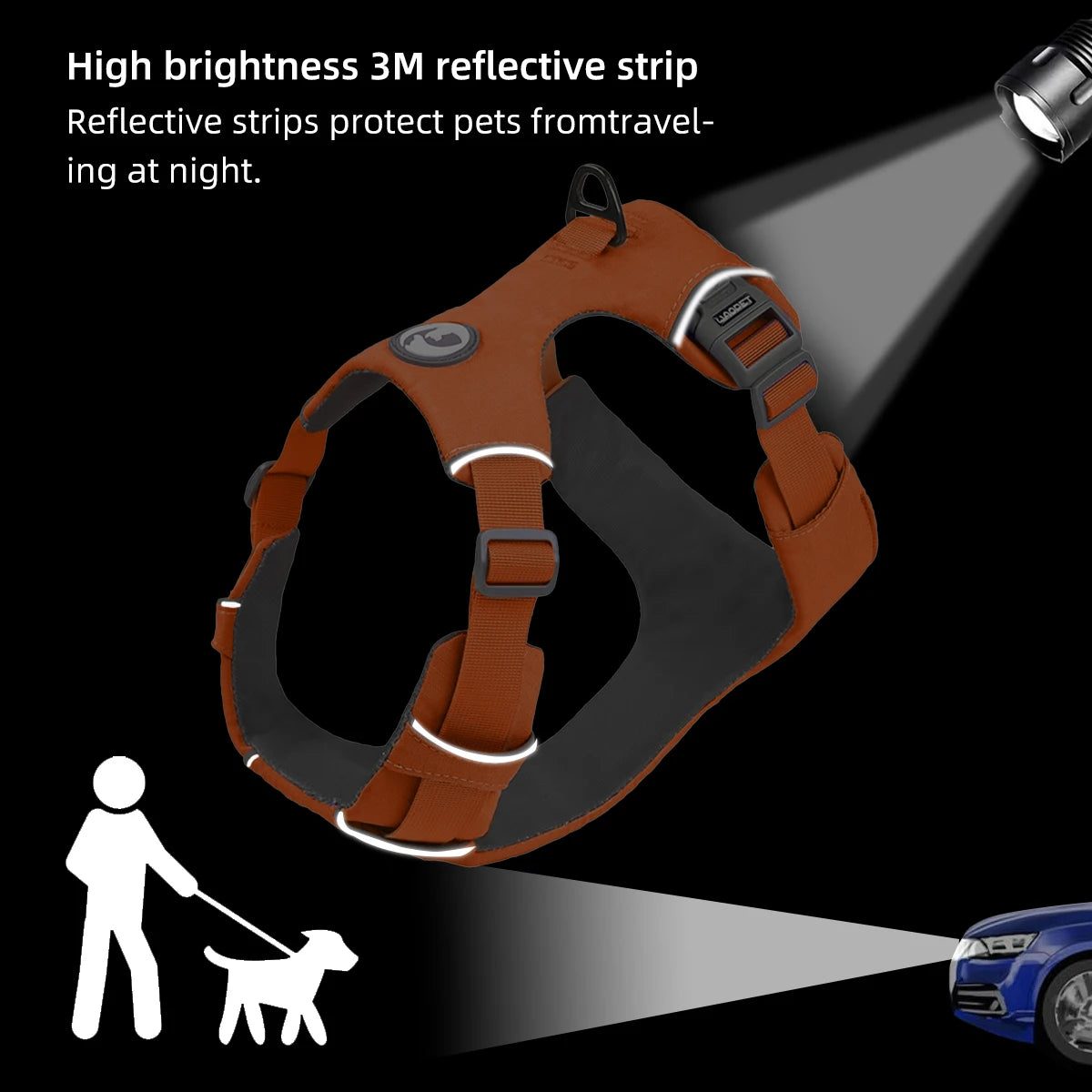H-Type No-Pull Dog Harness – Adjustable Reflective Vest