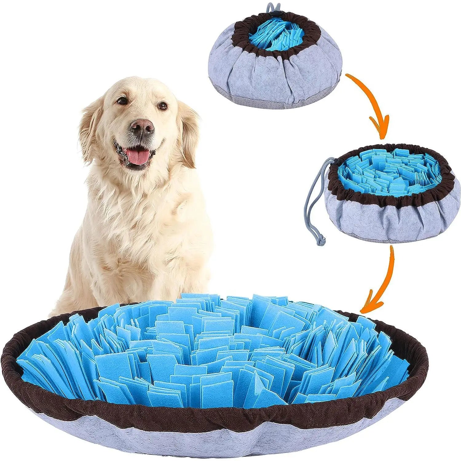 Foldable Dog Snuffle Mat – Washable Felt Slow Feeder & Training Toy for Pets