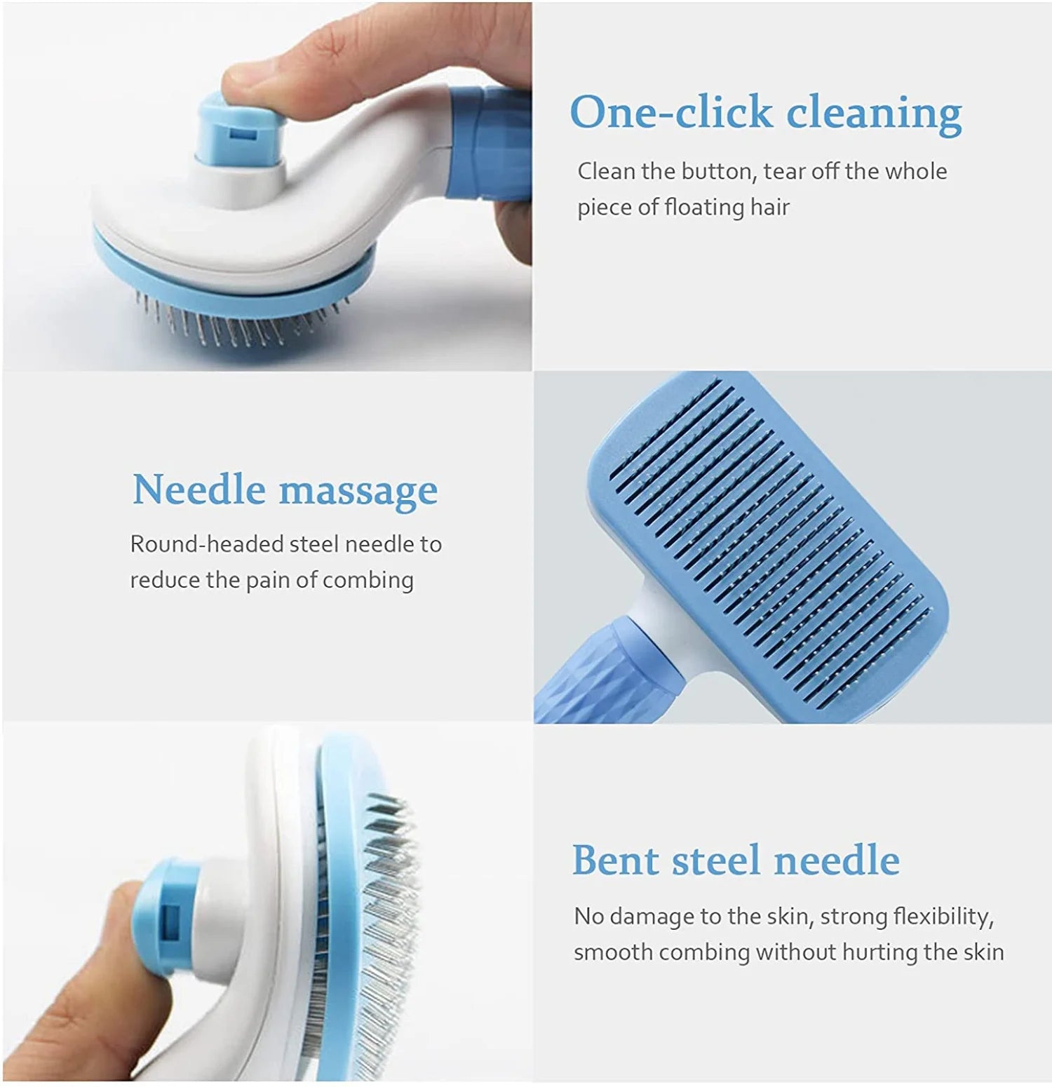 Dog & Cat Hair Remover Brush – Grooming Comb for Long Hair Pets
