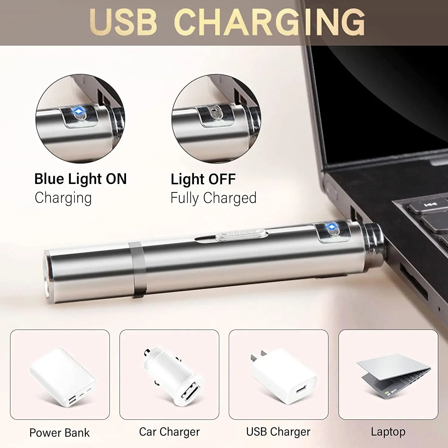 3-in-1 USB Rechargeable Cat Laser Pointer – LED Cat Toy